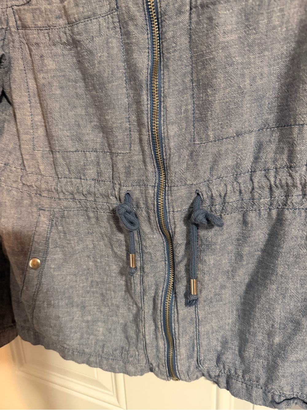 Old Navy Light Blue Drawstring Utility Jacket - Picture 3 of 6